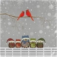 thumbnail image 1 of GZHJMY Christmas Fence Owl Family Cardinal Couple Bird On Tree Branch Cloth Napkins, Set of 6 20 x 20 Inch Soft Polyester Dinner Napkin for Family, Restaurant, Parties, 1 of 5