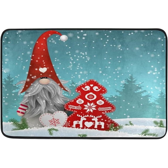 GZHJMY Christmas Gnome Door mat Non Slip Floor Door Rug, Soft Floor Mat for Kitchen Garden Bedroom Indoor Outdoor Entrance Home Holiday Decoration 23.6" x15.7"