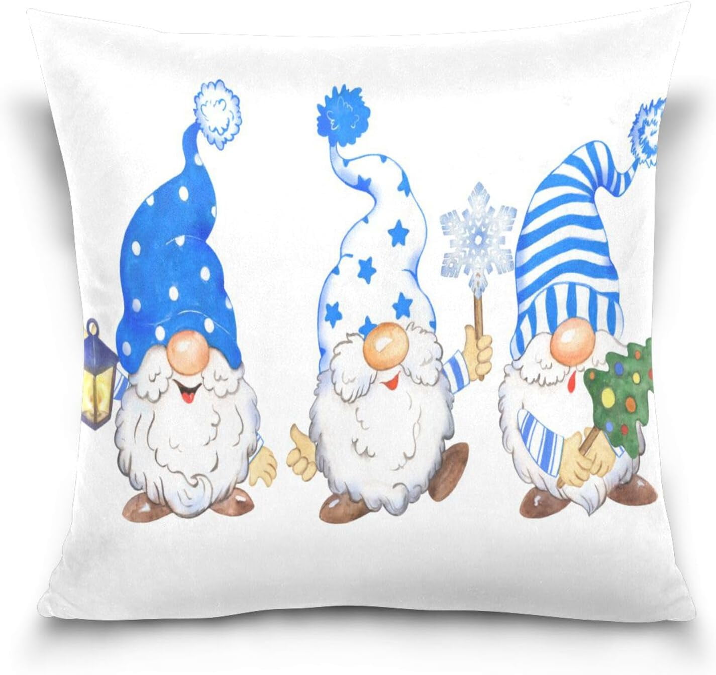 GZHJMY Christmas Gnome Throw Pillow Cover 20 x 20 Inch, Soft Square