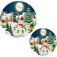 thumbnail image 1 of GZHJMY Christmas Night Celebration Trivets Pot Holders Set of 2, Hot Pads, Table Mats,Placemats Set for Cooking and Baking, Cotton Braided Hot Pads, 7.09"+9.45", 1 of 7