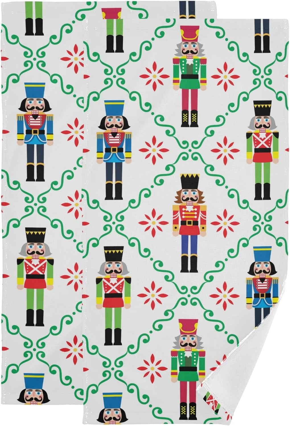 GZHJMY Christmas Nutcracker Kitchen Towels,Winter Soldier Hand Towels 2 Pack Ultra Soft and
