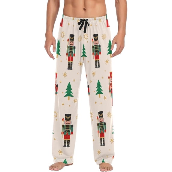GZHJMY Christmas Nutcracker Pajama Pants for Men, Lounge Pants Lightweight Men Pajama Bottoms with Drawstring Pockets, Christmas New Year Birthday Gifts, Medium