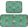 thumbnail image 1 of GZHJMY Christmas Pattern Green Kitchen Mat - Cushioned Anti Fatigue Kitchen Rug Set of 2, Non Slip Waterproof Kitchen Mats for Kitchen, Laundry, Sink, Office 19.7"×27.6"+19.7"×47.2" Carpet Runner, 1 of 7