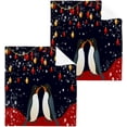 thumbnail image 1 of GZHJMY Christmas Penguin Washcloths 2 Pack, Super Soft Absorbent Cotton Baby Face Towels, Washable Reusable Fingertip Towel for Bath Gym Hotel Spa, 12 x 12 Inch, 1 of 7