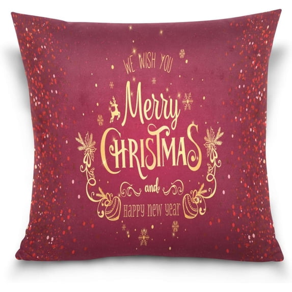 GZHJMY Christmas Red Snowflake Throw Pillow Cover 16 x 16 Inch, Soft Square Cushion Case for Couch Sofa Bedroom Car Farmhouse Home Decor Home Decor