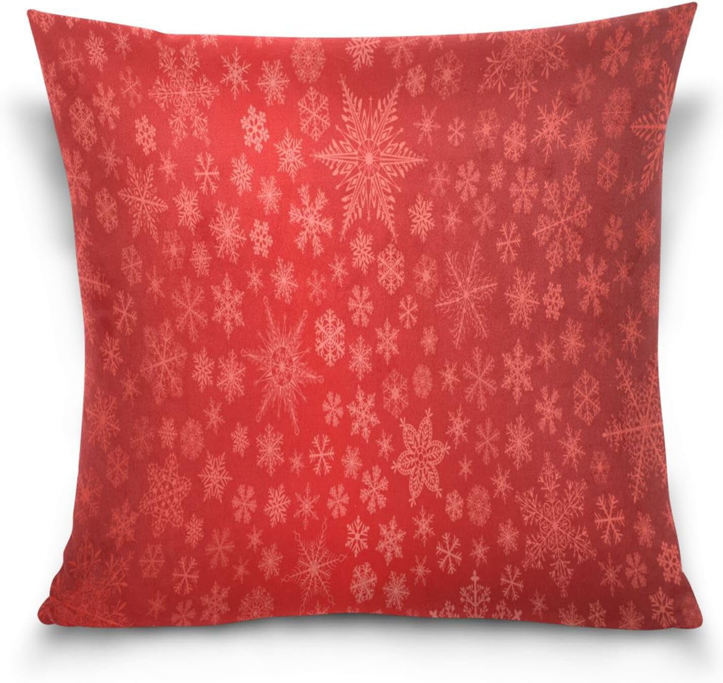 GZHJMY Christmas Red Snowflake Throw Pillow Cover 20 x 20 Inch, Soft Square Cushion Case for