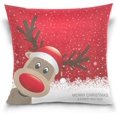 thumbnail image 1 of GZHJMY Christmas Reindeer Throw Pillow Cover 16 x 16 Inch, Soft Square Cushion Case for Couch Sofa Bedroom Car Farmhouse Home Decor Home Decor, 1 of 7