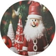 thumbnail image 1 of GZHJMY Christmas Santa Claus Round Placemats Set of 1, Non-Slip PVC Table Mats Washable Heat Resistant Place Mats for Kitchen Dining Table Christmas Home Decor, 15.4 Inch Table Mat, 1 of 7