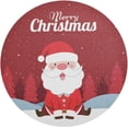 thumbnail image 1 of GZHJMY Christmas Santa Claus Round Placemats Set of 4, Non-Slip PVC Table Mats Washable Heat Resistant Place Mats for Kitchen Dining Table Christmas Home Decor, 15.4 Inch Table Mat, 1 of 7