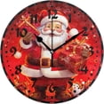 thumbnail image 1 of GZHJMY Christmas Santa Claus Wall Clock, PVC Silent Non Ticking 10 Inch Battery Operated Wall Clocks, Easy to Read Clock for Home Kitchen Living Room Bathroom Office Decor, 1 of 6