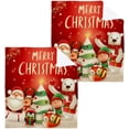thumbnail image 1 of GZHJMY Christmas Santa Claus Washcloths 4 Pack, Super Soft Absorbent Cotton Baby Face Towels, Washable Reusable Fingertip Towel for Bath Gym Hotel Spa, 12 x 12 Inch, 1 of 7