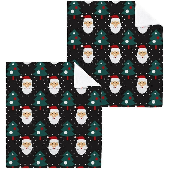 GZHJMY Christmas Santa Claus Washcloths 6 Pack, Super Soft Absorbent Cotton Baby Face Towels, Washable Reusable Fingertip Towel for Bath Gym Hotel Spa, 12 x 12 Inch
