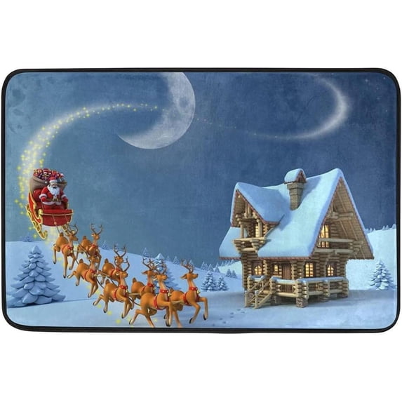 GZHJMY Christmas Santa Door mat Non Slip Floor Door Rug, Soft Floor Mat for Kitchen Garden Bedroom Indoor Outdoor Entrance Home Holiday Decoration 23.6" x15.7"