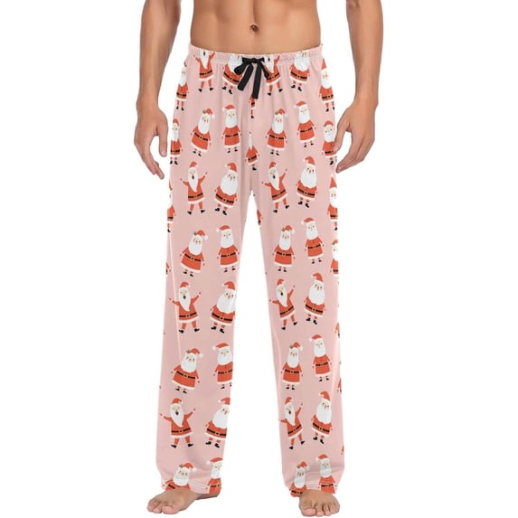 GZHJMY Christmas Santa Pajama Pants for Men, Lounge Pants Lightweight Men Pajama Bottoms with Drawstring Pockets, Christmas New Year Birthday Gifts, X-Large