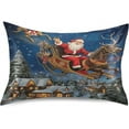 thumbnail image 1 of GZHJMY Christmas Santa Satin Pillowcase, Soft Breathable Silk Pillow Case with Envelope Closure for Hair and Skin, Standard Size 26 x 20 Inch Home Decor, 1 of 7