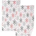 thumbnail image 1 of GZHJMY Christmas Snowflake Cotton Hand Towel Set of 2, Highly Absorbent Soft Fingertip Towels for Bathroom Kitchen Hotel Gym Spa, 16 x 28 Inch Washcloths, 1 of 7