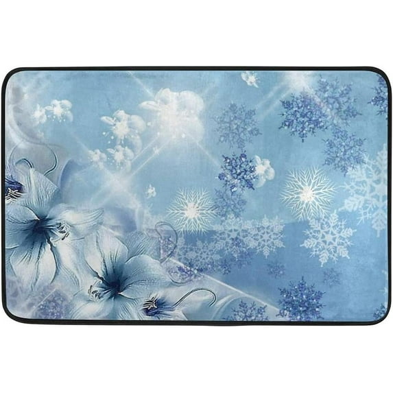 GZHJMY Christmas Snowflake Door mat Non Slip Floor Door Rug, Soft Floor Mat for Kitchen Garden Bedroom Indoor Outdoor Entrance Home Holiday Decoration 23.6" x15.7"