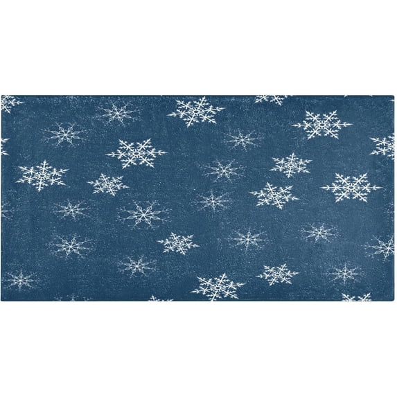 GZHJMY Christmas Snowflakes Bathroom Rug Mat,Soft and Absorbent Bath Mats Non-Slip Carpet Machine Washable Kitchen Mat for Bathroom, Tub and Shower 39x20in Carpet Runner