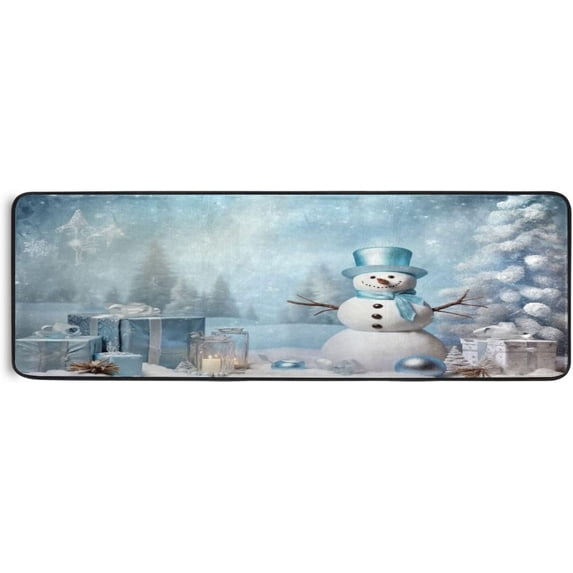 GZHJMY Christmas Snowman Non-Slip Runner Rug Area Rug Washable Rectangle Rug for Bedroom Living Room Bathroom Hallways Home Decor 72x24 Inches#189