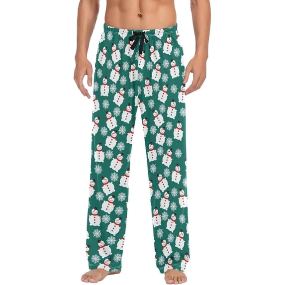 GZHJMY Christmas Snowman Pajama Pants for Men, Lounge Pants Lightweight Men Pajama Bottoms with Drawstring Pockets, Christmas New Year Birthday Gifts, X-Large