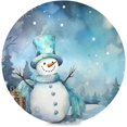 thumbnail image 1 of GZHJMY Christmas Snowman Round Placemats 15.4in, Washable Heat Resistant Table Mats for Dining Tables Kitchen Wedding Party Decoration Plate Mats Set of 1 Table Mat, 1 of 7