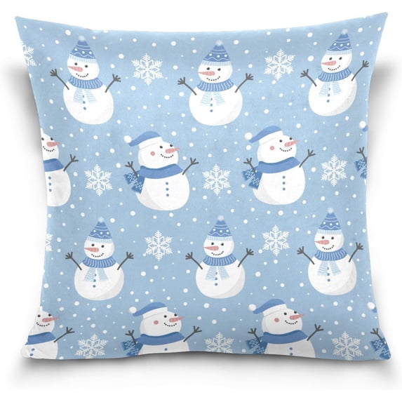 GZHJMY Christmas Snowman Throw Pillow Cover 20 x 20 Inch, Soft Square Cushion Case for Home Couch Sofa Bedroom Car Farmhouse Decor Home Decor
