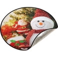 thumbnail image 1 of GZHJMY Christmas Snowman Christmas Tree Mat, Round Christmas Tree Stand Mat Decoration for Holiday Party Home Christmas Day Ornaments Floor Door, 28.3", 1 of 6