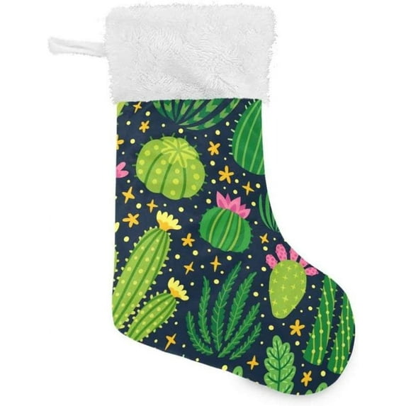 GZHJMY Christmas Stocking, Personalized Cactus Large Candy Stocking, 1 PCS Hanging Gift Xmas Stocking Decoration for Family Holiday Party Ornaments Decor Fireplace