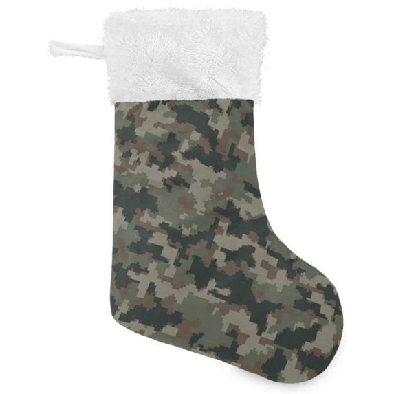 GZHJMY Christmas Stocking, Personalized Camoouflage Large Candy Stocking, 1 PCS Hanging Gift Xmas Stocking Decoration for Family Holiday Party Ornaments Decor Fireplace
