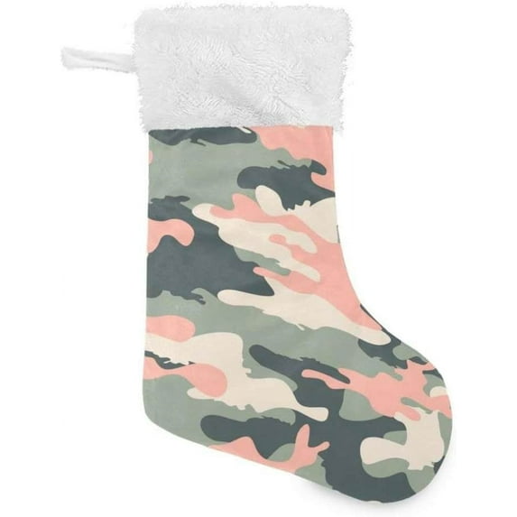 GZHJMY Christmas Stocking, Personalized Camoouflage Large Candy Stocking Hanging Gift, 2 PCS Xmas Stockings Decoration for Family Holiday Party Ornaments Decor Fireplace