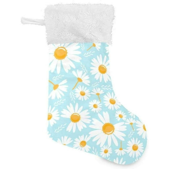 GZHJMY Christmas Stocking, Personalized Daisy Large Candy Stocking, 1 PCS Hanging Gift Xmas Stocking Decoration for Family Holiday Party Ornaments Decor Fireplace