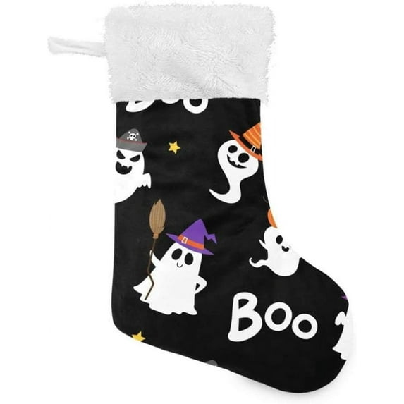 GZHJMY Christmas Stocking, Personalized Halloween Large Candy Stocking, 1 PCS Hanging Gift Xmas Stocking Decoration for Family Holiday Party Ornaments Decor Fireplace