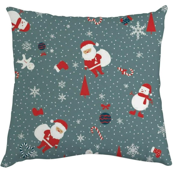GZHJMY Christmas Throw Pillow Cases Pillow Covers Cushion Cases 1 Pack with Zipper for Sofa Couch Bedroom Christmas Winter Holiday 18x18 Inch Home Decor