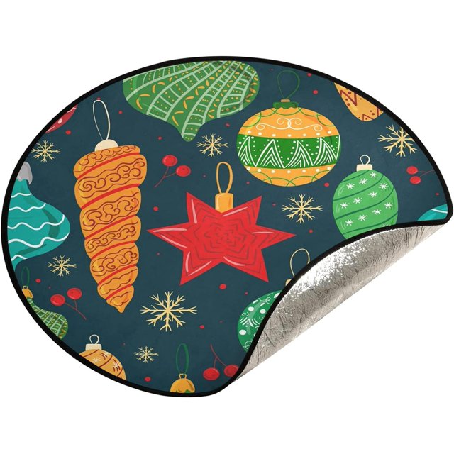 GZHJMY Christmas Treasures Christmas Tree Mat, Round Christmas Tree Stand Mat Decoration for