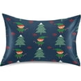 thumbnail image 1 of GZHJMY Christmas Tree Elf Satin Pillowcase for Hair and Skin Silk Pillowcase, Queen Size(20x30 inches) - Slip Cooling Satin Pillow Covers with Envelope Closure,Christmas Decoration, 1 of 7