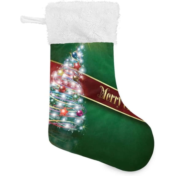 GZHJMY Christmas Tree Green Christmas Stockings, Personalized Large Christmas Stocking, Cute Snowflake Stockings 18" for Xmas Decorations and Holiday Family Party Decor Xmas Gifts