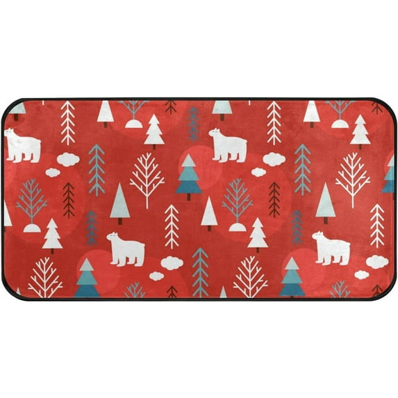 GZHJMY Christmas Tree Kitchen Rug Non-Slip Kitchen Floor Mat Anti Fatigue Standing Mat for Sink Kitchen Bathroom, 39 x 20 Inch