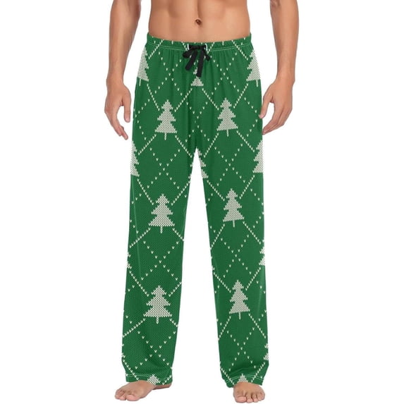 GZHJMY Christmas Tree Pajama Pants for Men, Lounge Pants Lightweight Men Pajama Bottoms with Drawstring Pockets, Christmas New Year Birthday Gifts, Medium