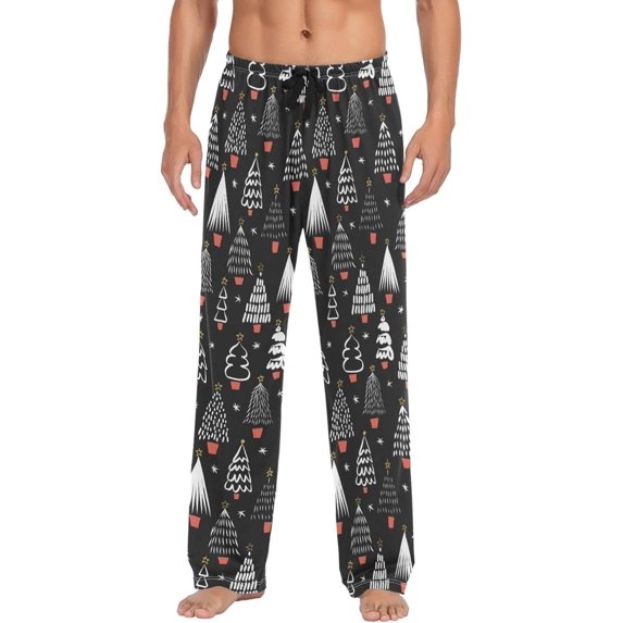 GZHJMY Christmas Tree Pajama Pants for Men, Lounge Pants Lightweight Men Pajama Bottoms with Drawstring Pockets, Christmas New Year Birthday Gifts, X-Large