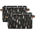 thumbnail image 1 of GZHJMY Christmas Tree Rectangular Storage Bins, 2 PCS Collapsible Toy Storage Bins, Waterproof Canvas Rectangular Storage Bin with Leather Handles for Closets,Bedrooms,Kids Toy,Gift Baskets, 1 of 6