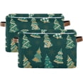 thumbnail image 1 of GZHJMY Christmas Tree Rectangular Storage Bins, 2 PCS Collapsible Toy Storage Bins, Waterproof Canvas Rectangular Storage Bin with Leather Handles for Closets,Bedrooms,Kids Toy,Gift Baskets, 1 of 6
