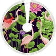 thumbnail image 1 of GZHJMY Christmas Tree Skirt, 30" Xmas Tree Skirts Flamingo and Tropical Plants Christmas Tree Mat for Christmas Holiday Party Ornaments, 1 of 5