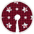 thumbnail image 1 of GZHJMY Christmas Tree Skirt, 30" Xmas Tree Skirts Snowman and Snowflakes on Checker Christmas Tree Mat for Christmas Holiday Party Ornaments, 1 of 6