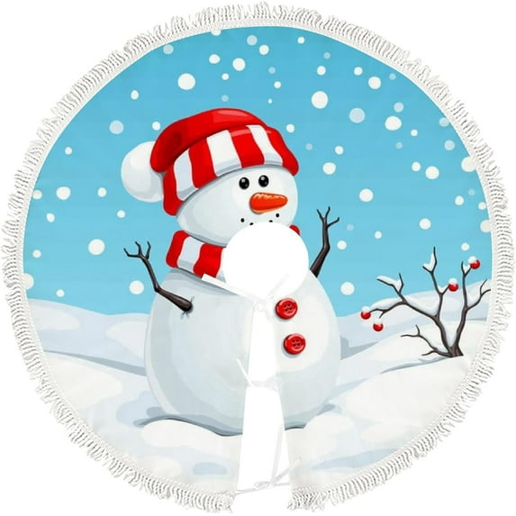 GZHJMY Christmas Tree Skirt, Christmas Snowman 36" for Indoor Outdoor Holiday Party Office Store Cupboard Decoration