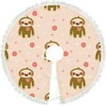 thumbnail image 1 of GZHJMY Christmas Tree Skirt, Lovely Rose Sloth 36" for Indoor Outdoor Holiday Party Office Store Cupboard Decoration, 1 of 6