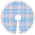 thumbnail image 1 of GZHJMY Christmas Tree Skirt Pastel Pink and Blue Gingham Plaid Xmas Tree Mat 36in Chriatmas Tree Mat for New Year Holiday Party Decor with Tassel, 1 of 6