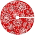thumbnail image 1 of GZHJMY Christmas Tree Skirt Snowflake Xmas Tree Skirt Floor Door Round Mat Decorations for Holiday Party Home Christmas Day Ornaments, 35.4", 1 of 6