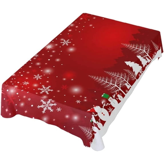 GZHJMY Christmas Tree Snowman Rectangle Tablecloth for Kitchen Dining Room Party Table Cover Home Decor 60"(W) x 108"(L)