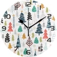 thumbnail image 1 of GZHJMY Christmas Tree Wall Clock, Silent Non Ticking Battery Operated Creative Decorative Round PVC Clock for Kitchen, Living Room, Bathroom, Home School Office Decor, 10 Inch, 1 of 7
