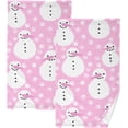 thumbnail image 1 of GZHJMY Christmas Winter Snowman Hand Towel Cotton Soft Absorbent Bath Hand Towels Decor, Multipurpose for Kitchen, Hotel, Spa, Yoga, Gym, Set of 2, 1 of 7